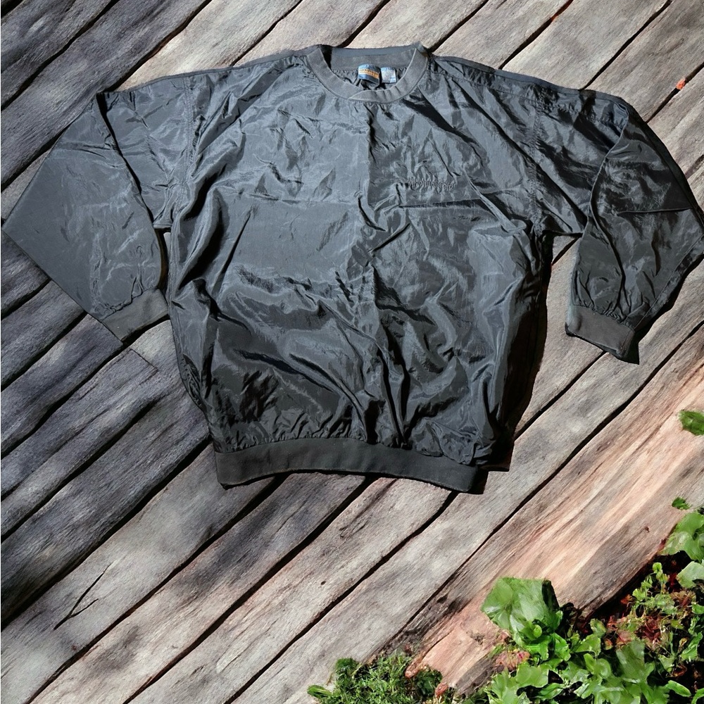 VTG Harvard Square Windbreaker black sweatshirt pullover Alderman Ford Black L